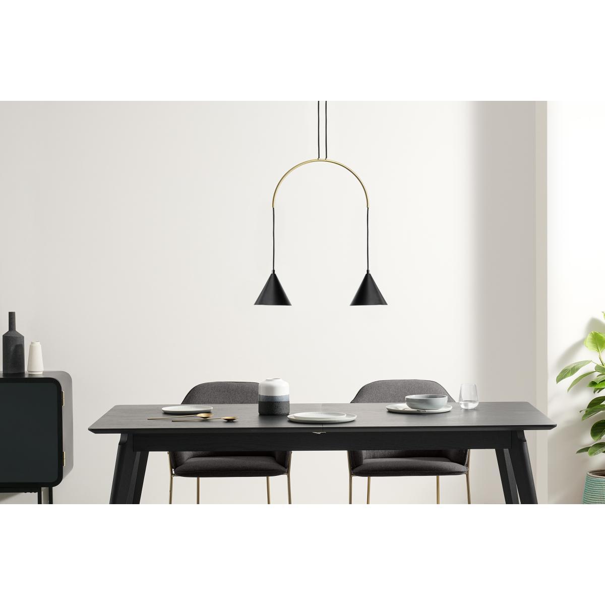 Amada Pendant Lamp, Black & Antique Brass – image 3