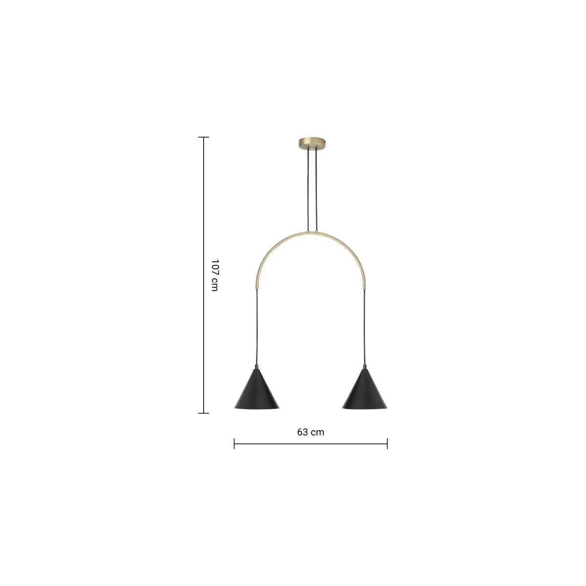Amada Pendant Lamp, Black & Antique Brass – image 7