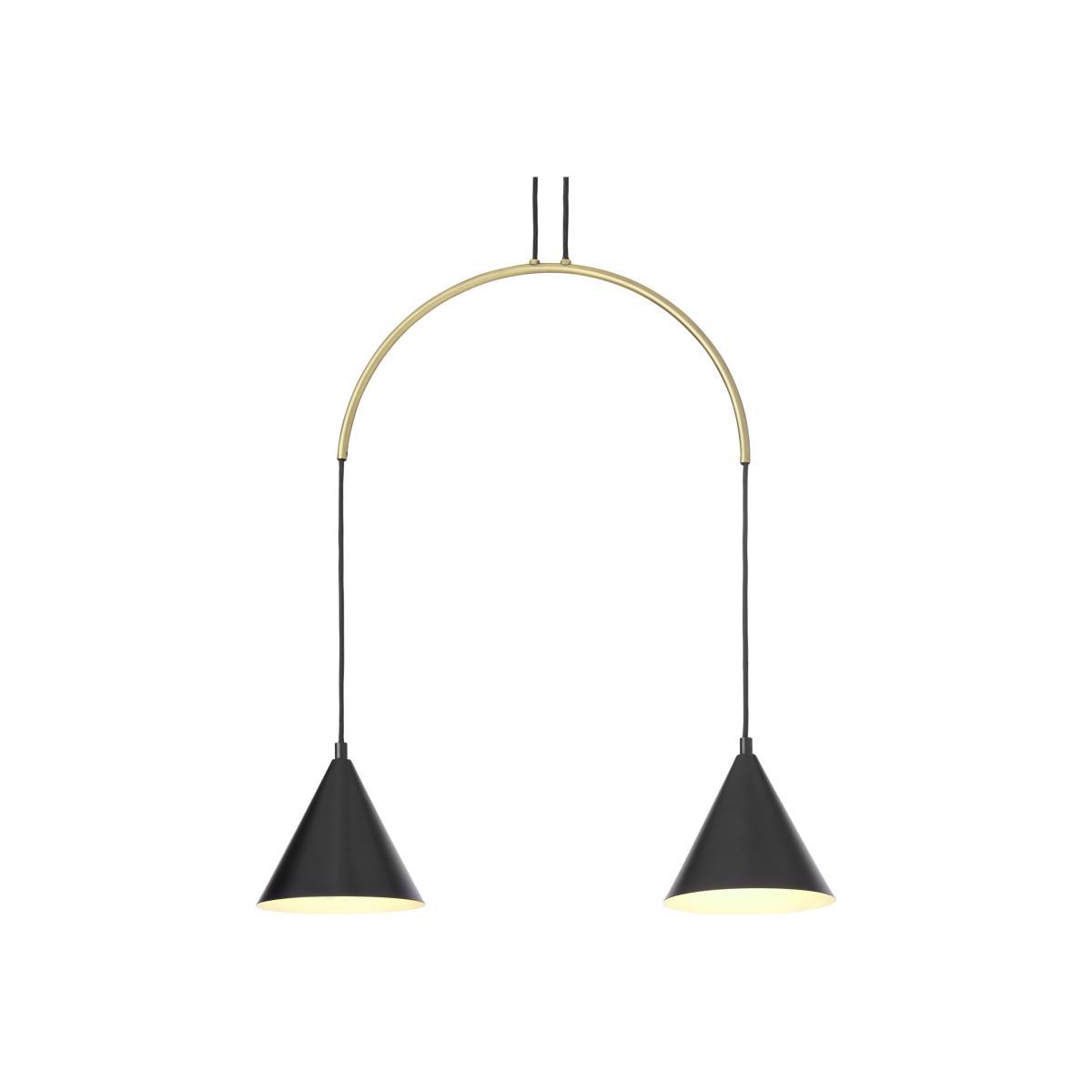 Amada Pendant Lamp, Black & Antique Brass – image 1