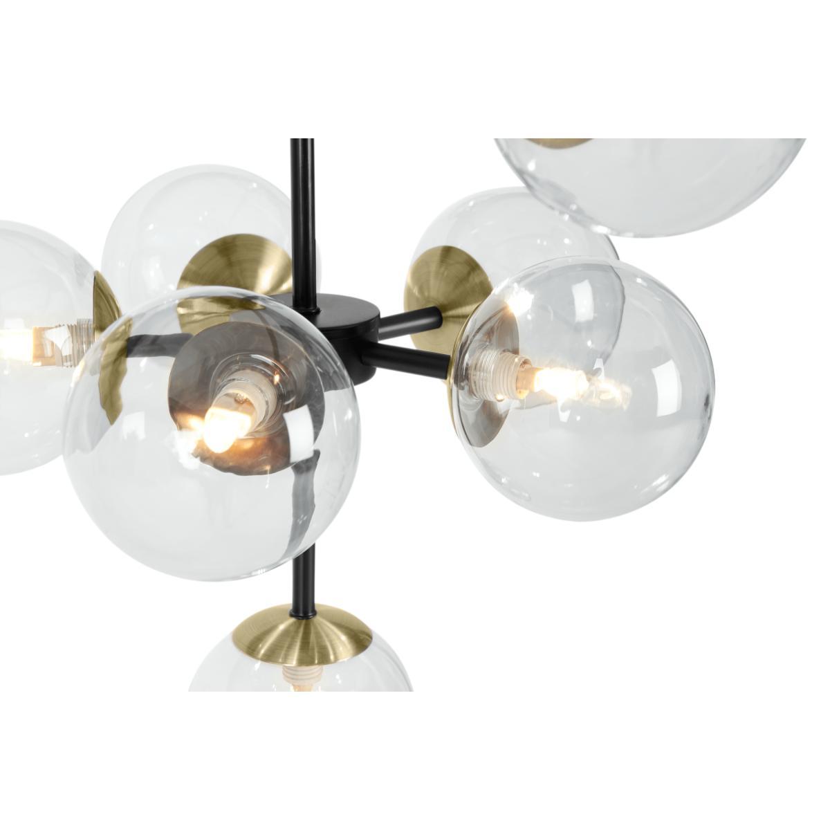 Globe Chandelier, Black Antique Brass & Light Smoked Glass – image 4
