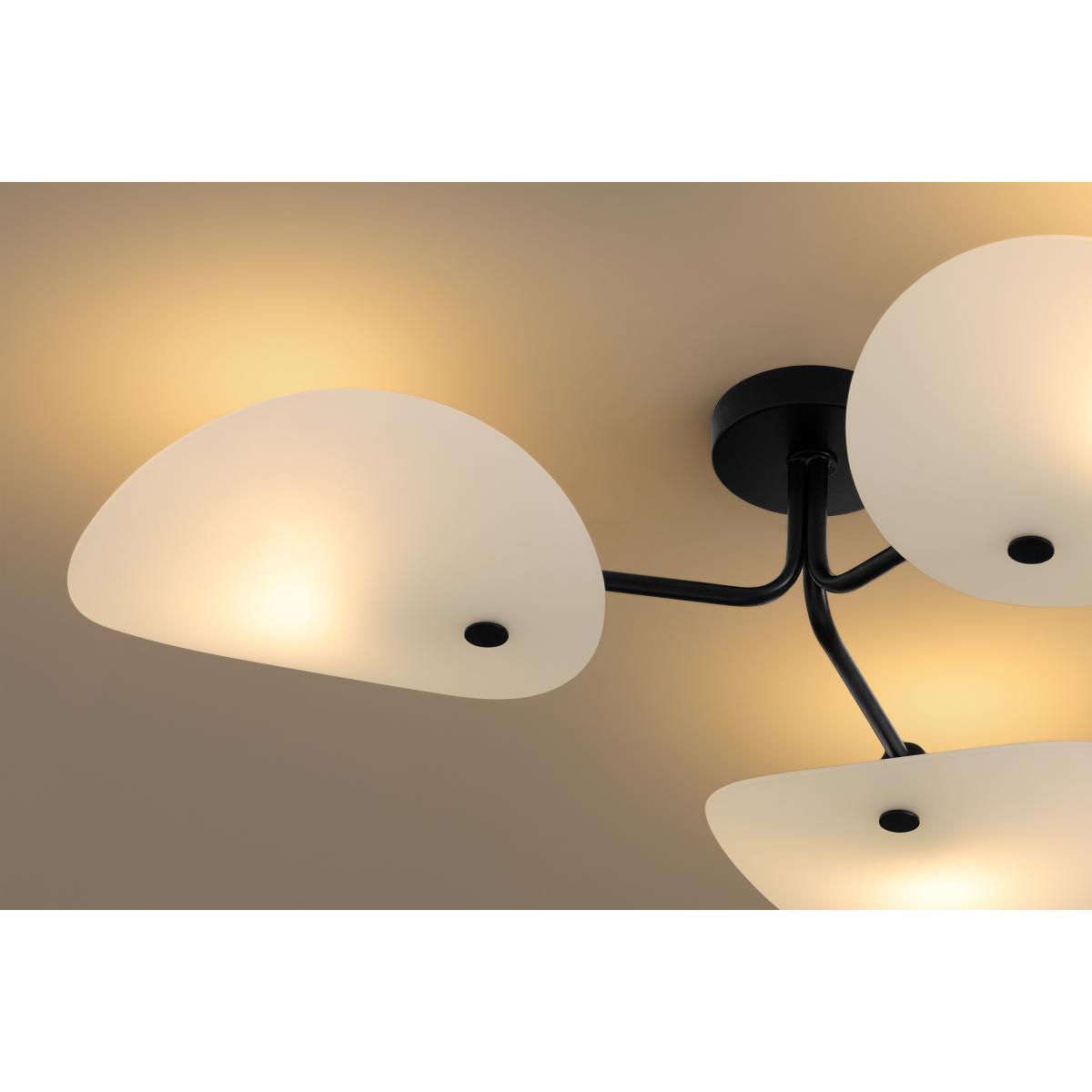 Folio Flush Ceiling Light, Black & Frosted Glass – image 4
