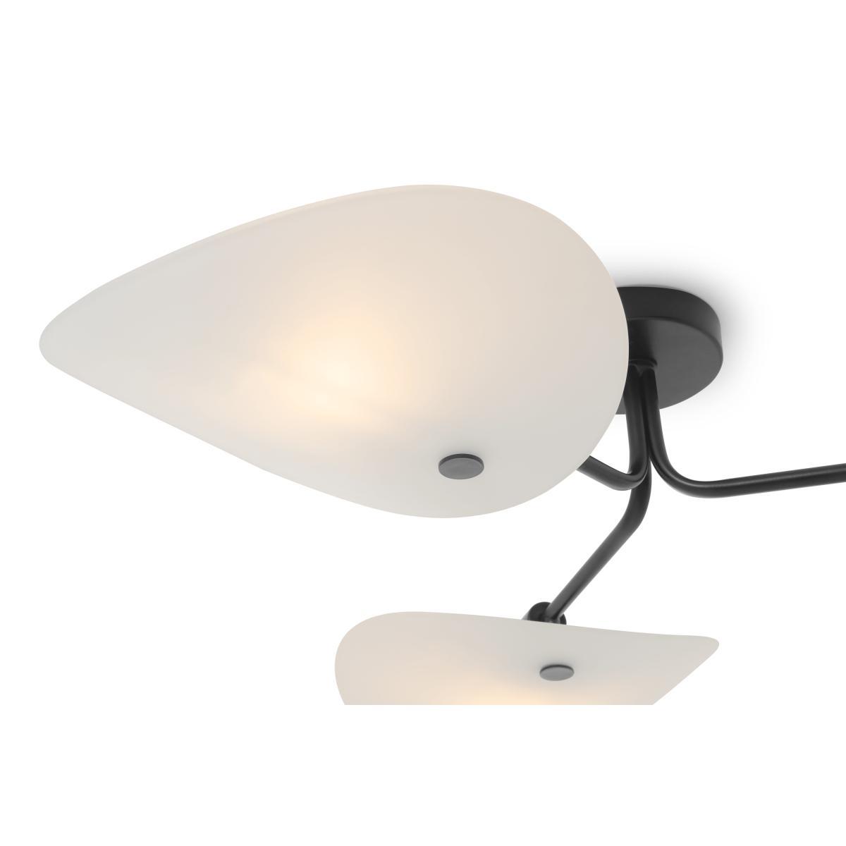 Folio Flush Ceiling Light, Black & Frosted Glass – image 5