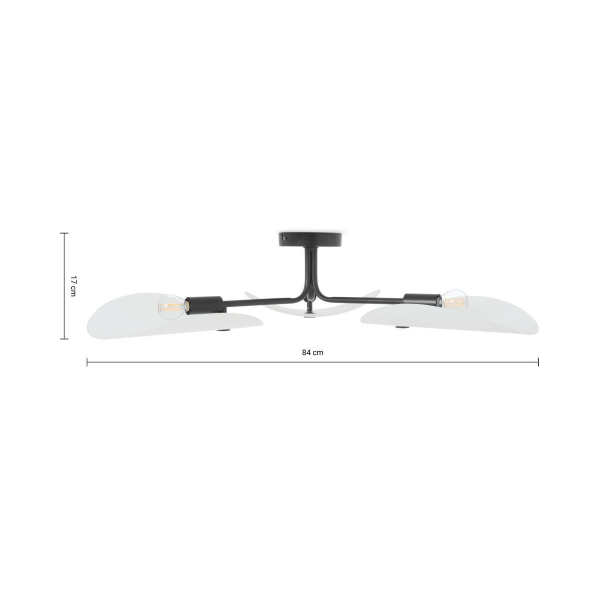 Folio Flush Ceiling Light, Black & Frosted Glass – image 8