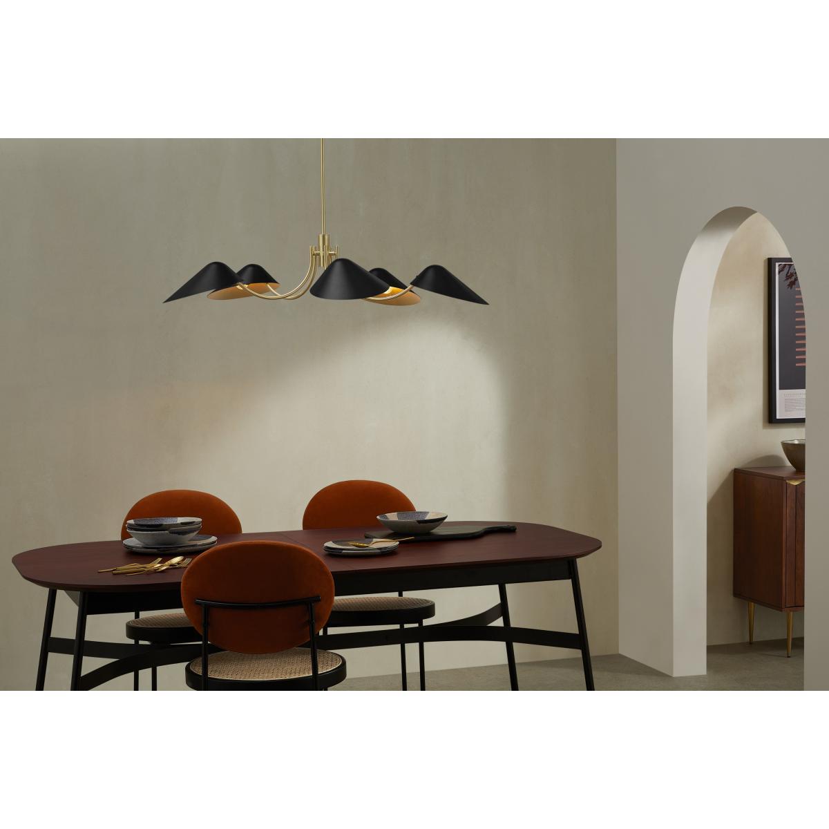 Ayo Chandelier Lamp, Black & Brass – image 3