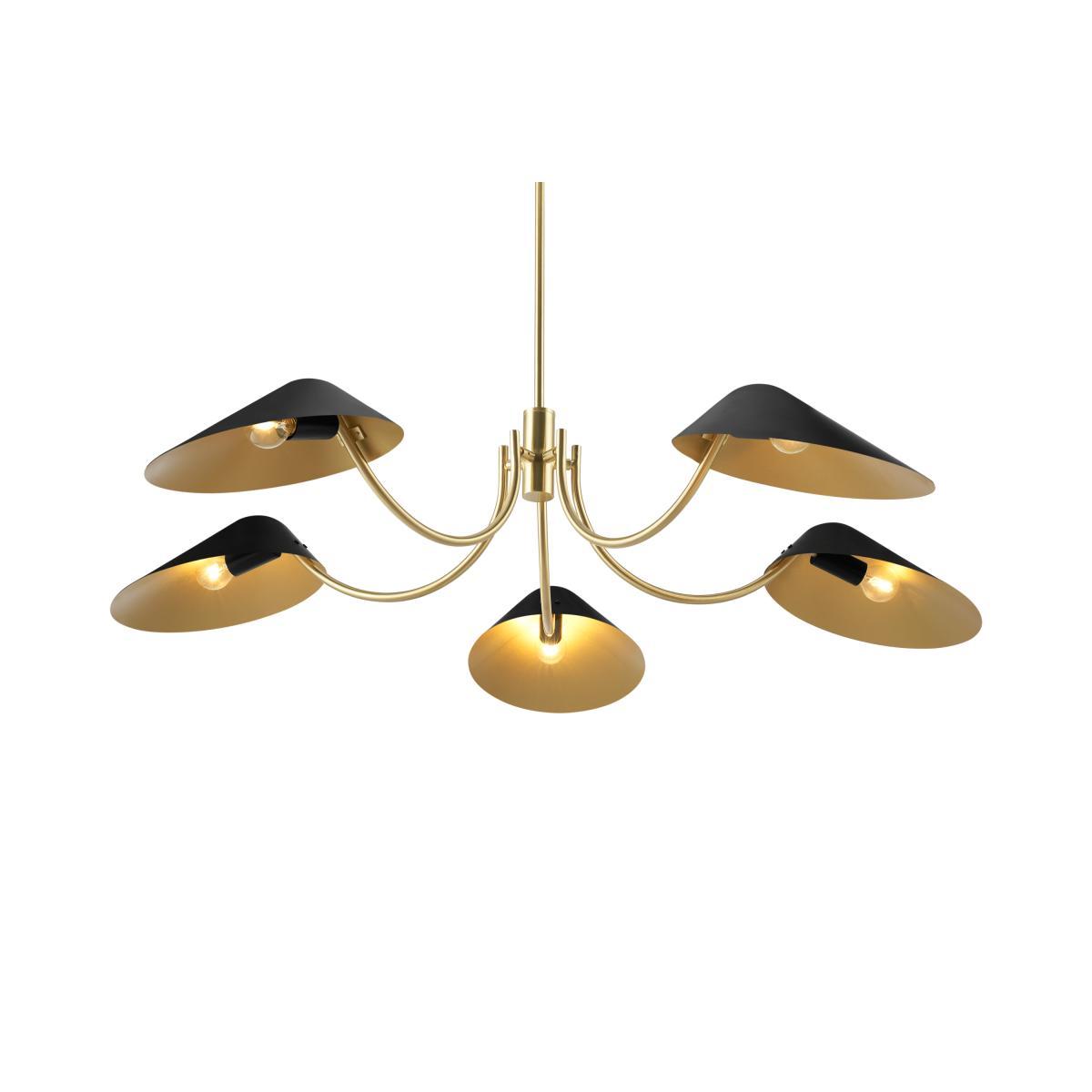 Ayo Chandelier Lamp, Black & Brass – image 4