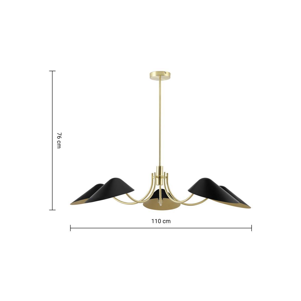 Ayo Chandelier Lamp, Black & Brass – image 7