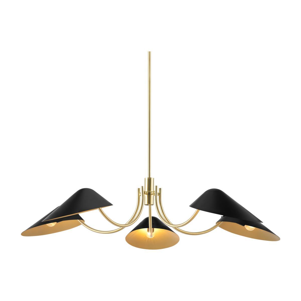 Ayo Chandelier Lamp, Black & Brass – image 1