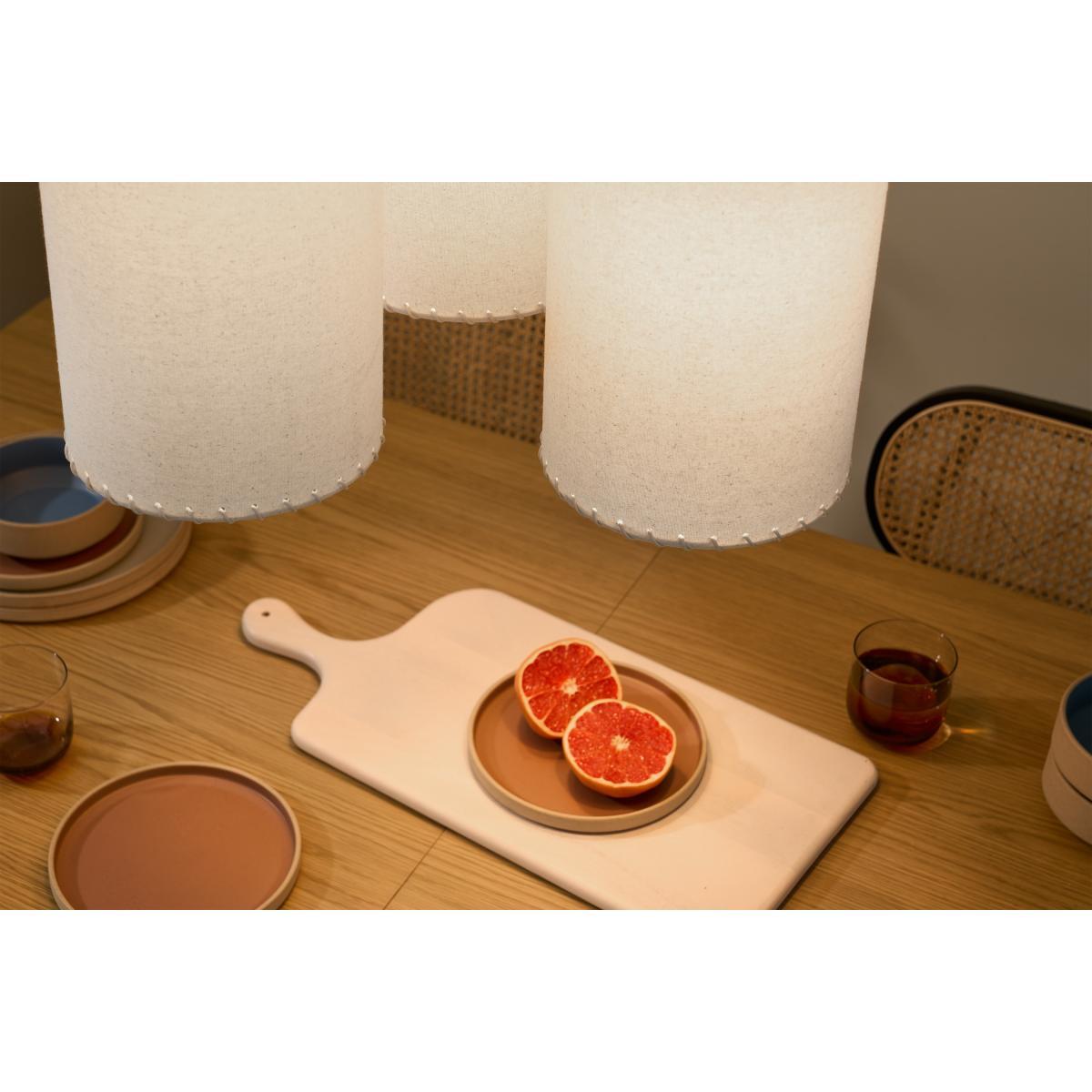 Neutra Cluster Pendant Lamp, Natural Stain Wood & Textured Fabric – image 4