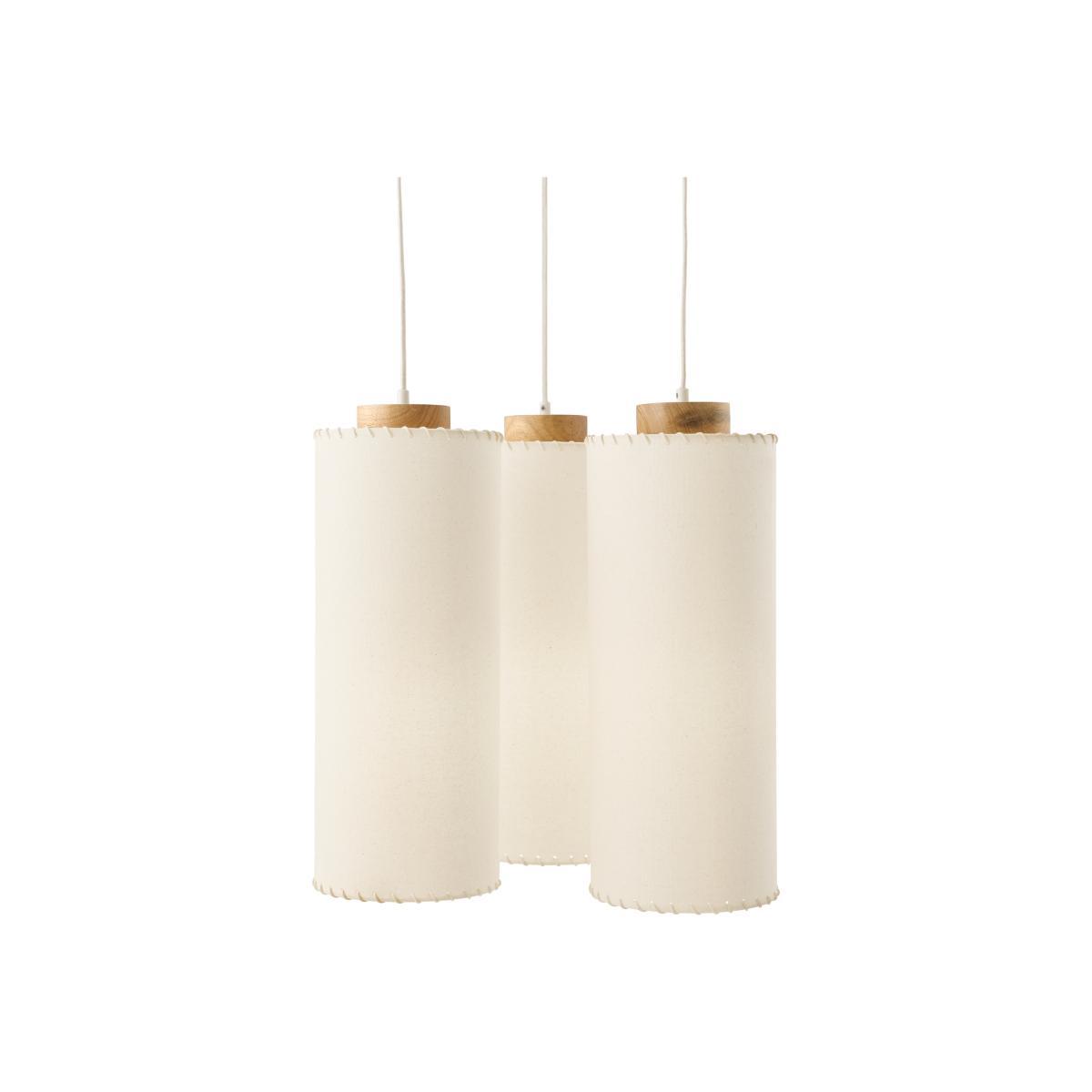 Neutra Cluster Pendant Lamp, Natural Stain Wood & Textured Fabric – image 1
