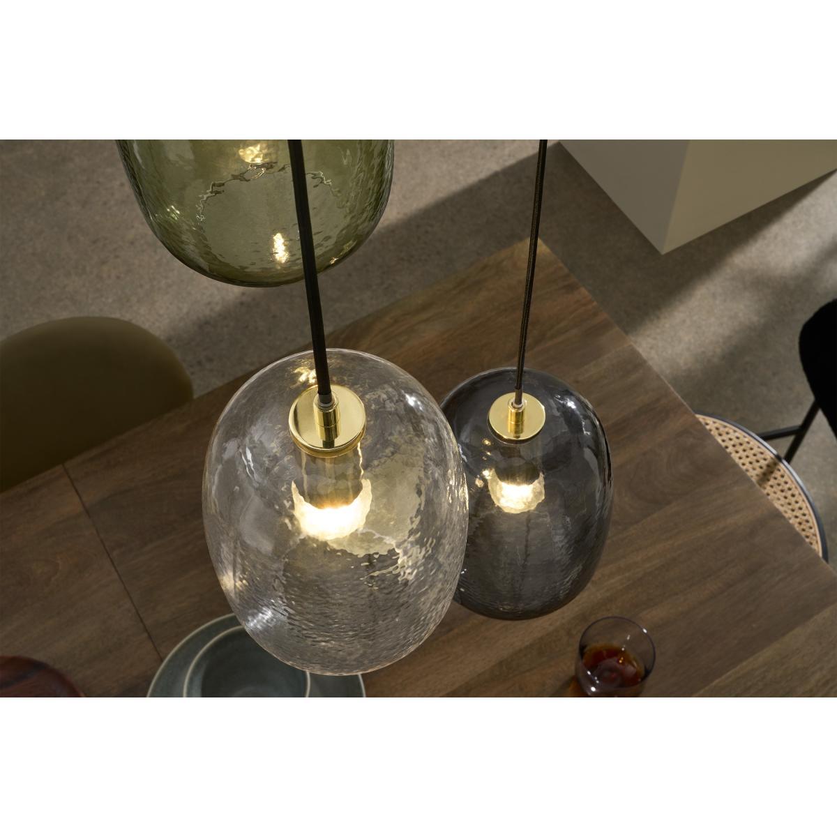 Lykke 3 Light Cluster Chandelier Pendant, Green Multi & Brass – image 4