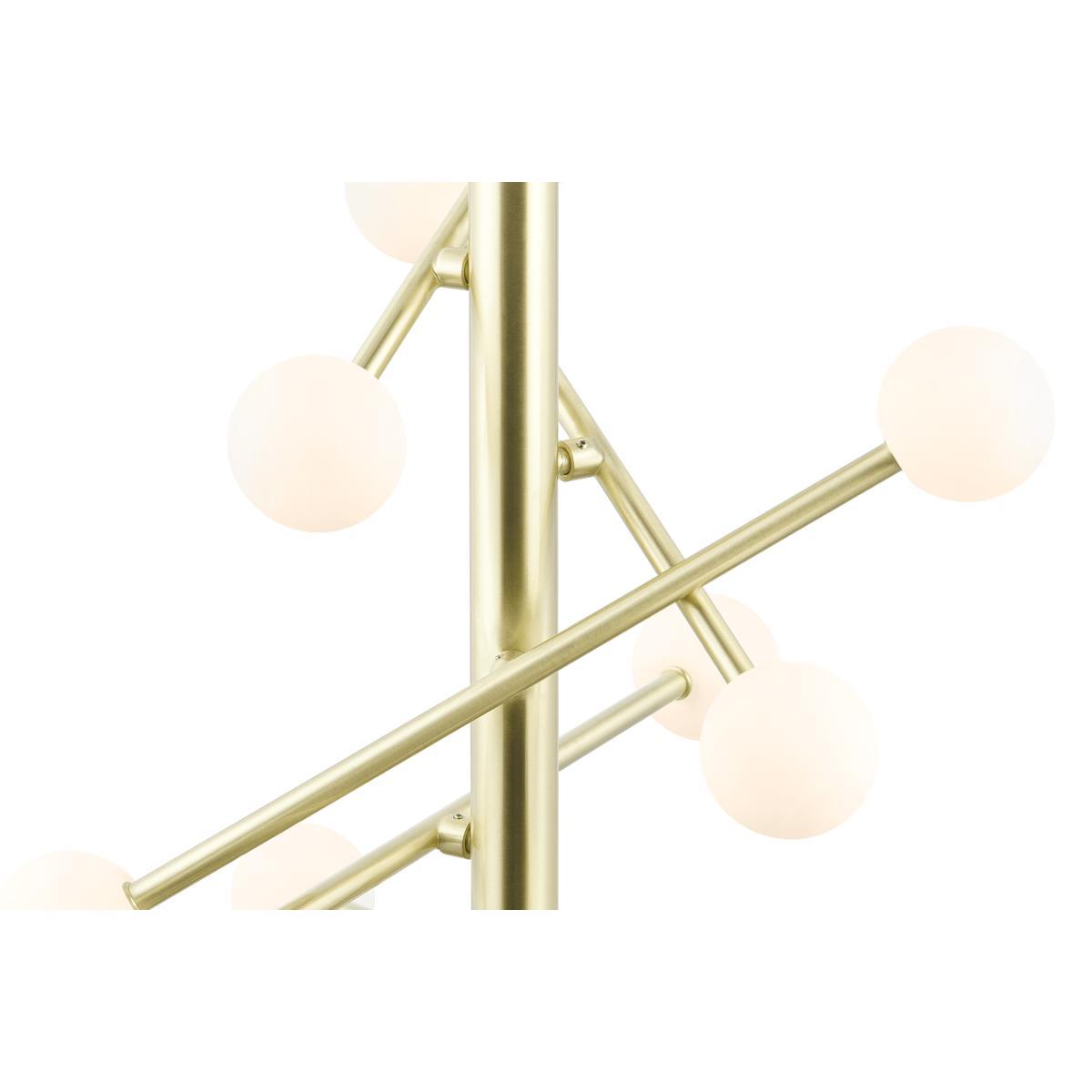 Pyrite 18 Light Pendant Chandelier, Brass & Opal Glass – image 4
