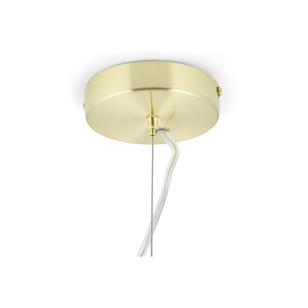 Pyrite 18 Light Pendant Chandelier, Brass & Opal Glass – image 6