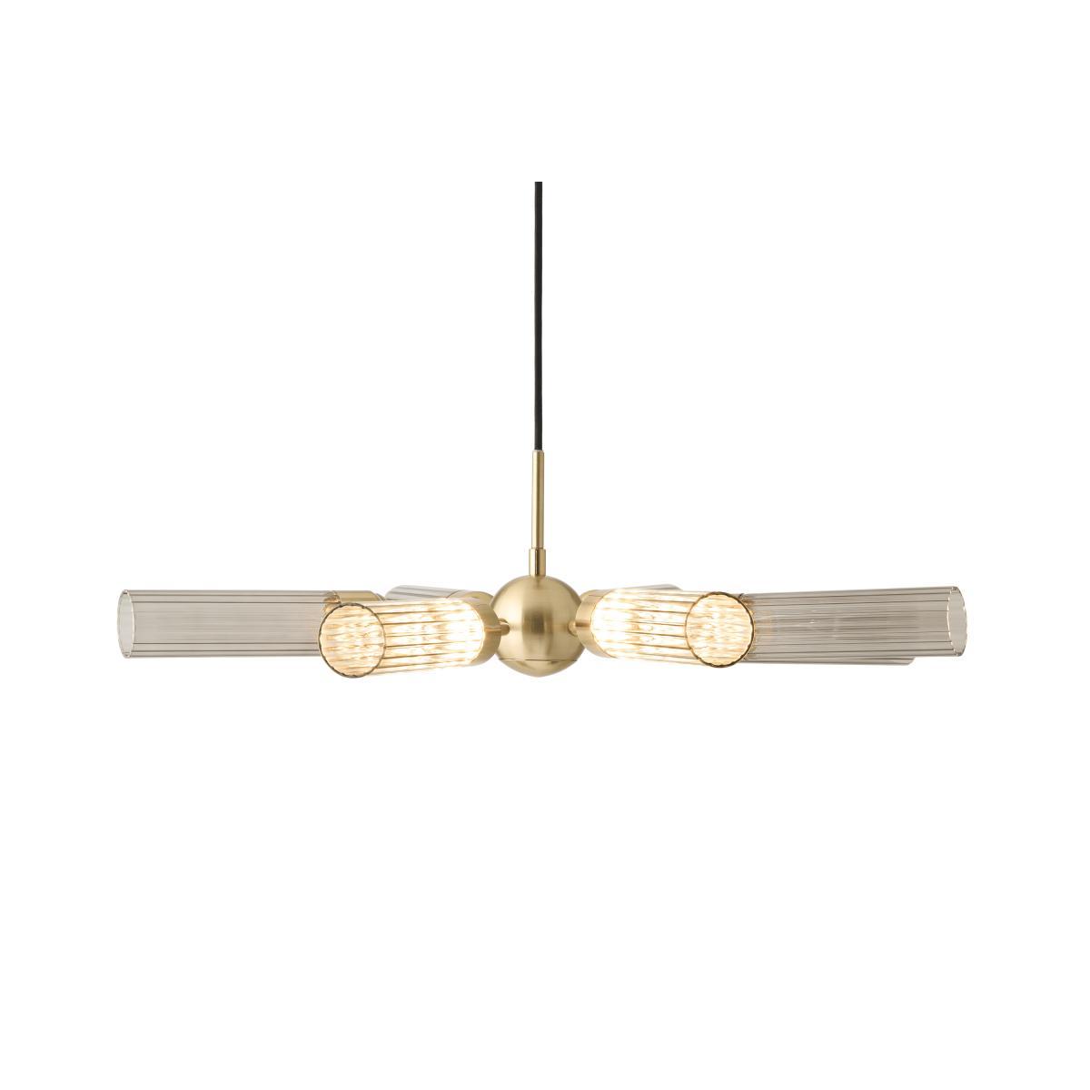 Verona LED Pendant Ceiling Light, Brushed Brass & Smoked Glass – image 3