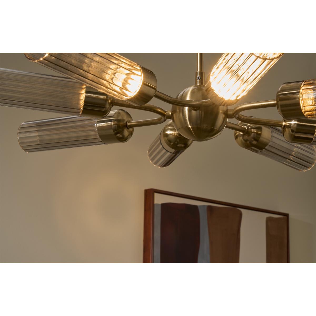 Verona LED Pendant Ceiling Light, Brushed Brass & Smoked Glass – image 5