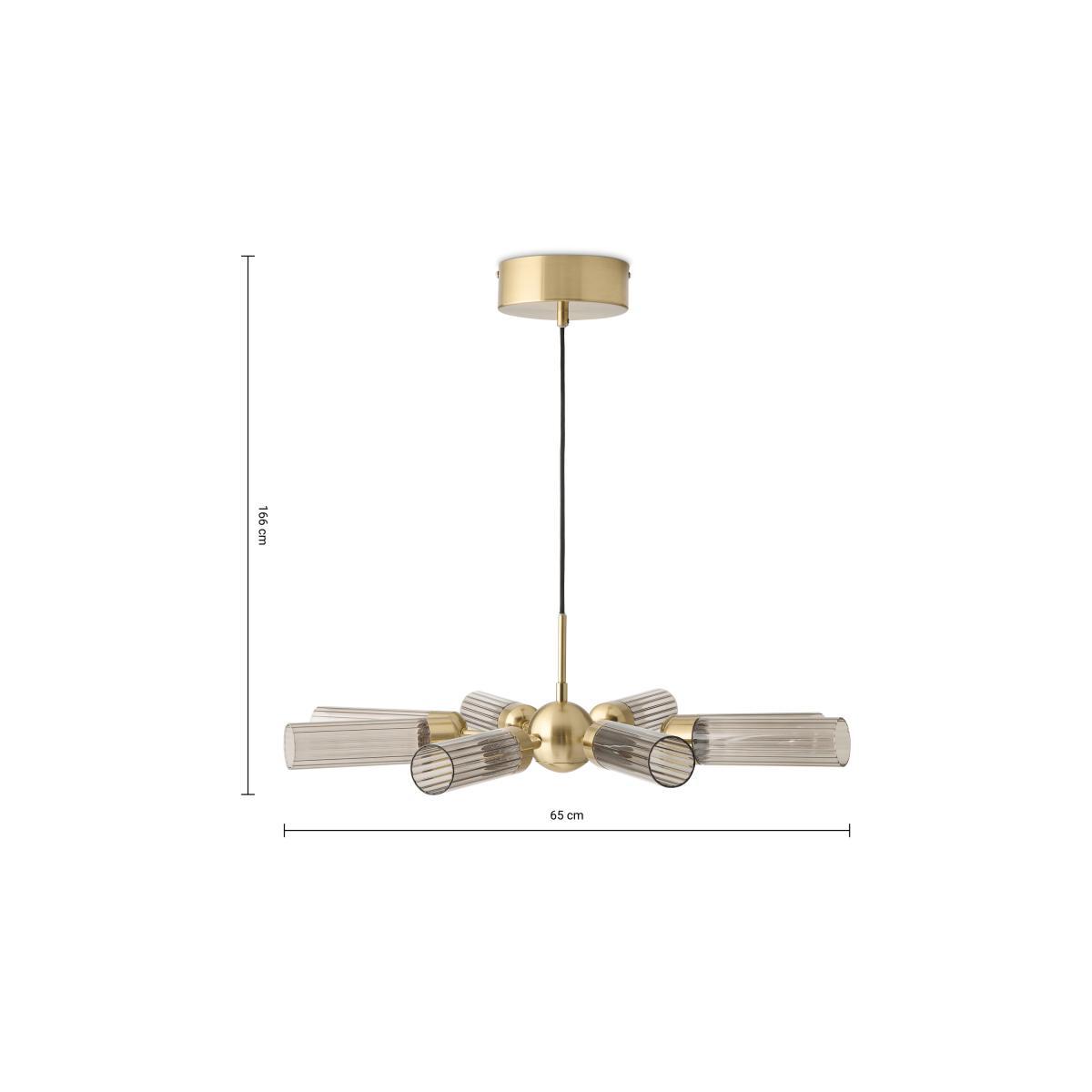 Verona LED Pendant Ceiling Light, Brushed Brass & Smoked Glass – image 9
