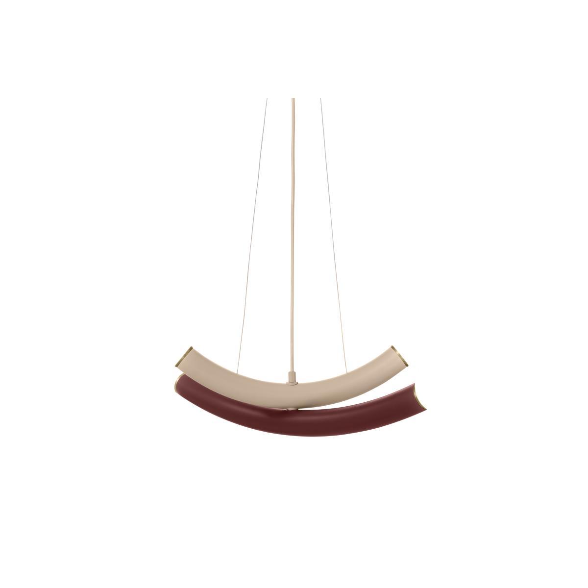 Naila Pendant Ceiling Light, Burgundy & Ivory – image 2