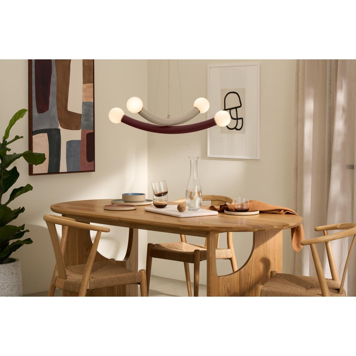 Naila Pendant Ceiling Light, Burgundy & Ivory – image 3