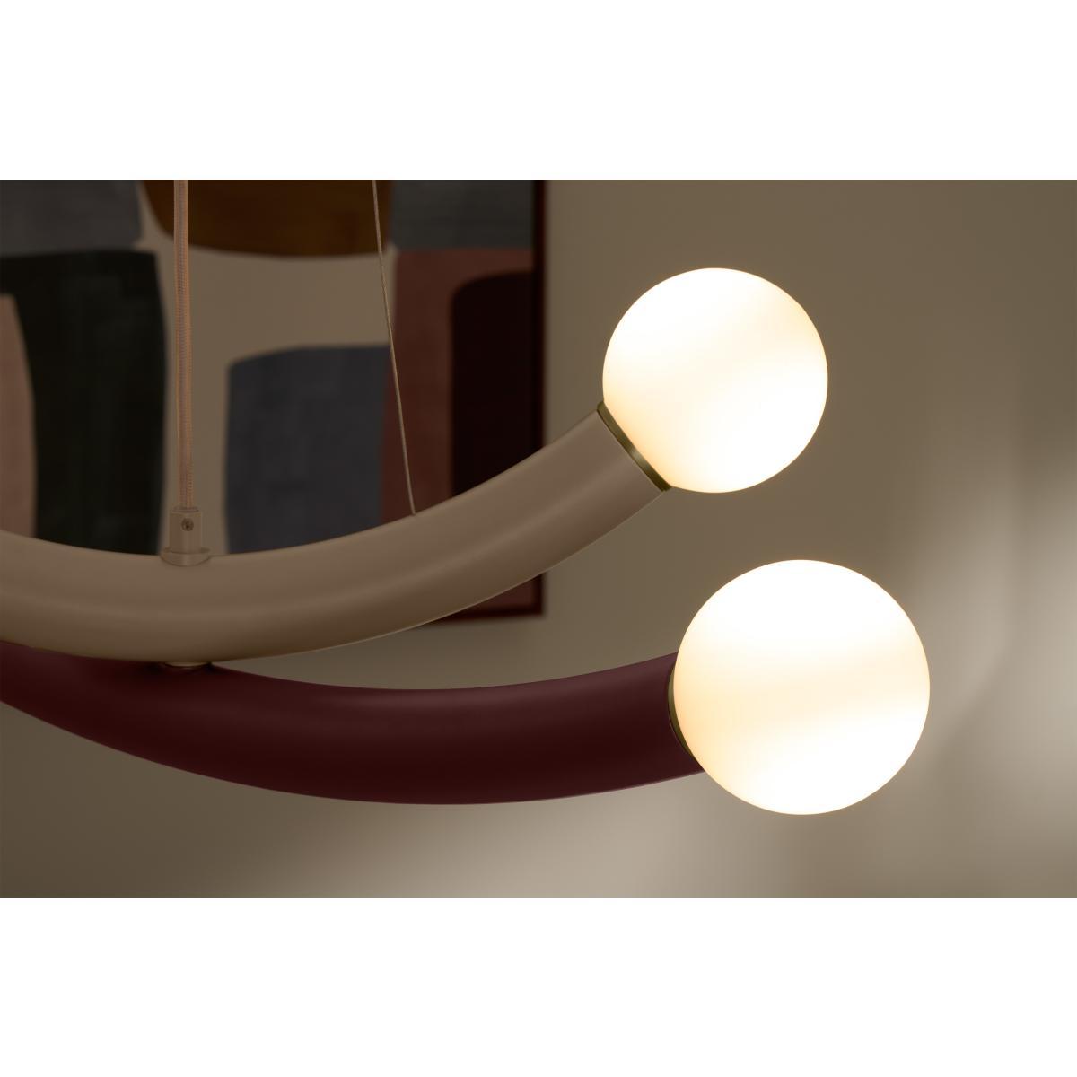 Naila Pendant Ceiling Light, Burgundy & Ivory – image 4