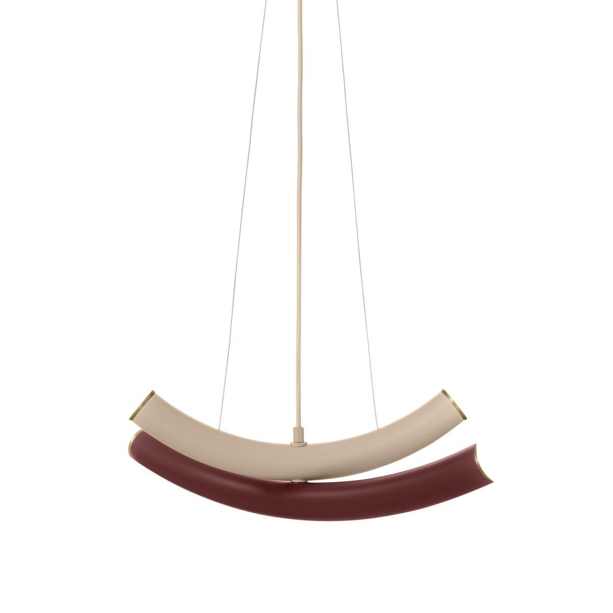 Naila Pendant Ceiling Light, Burgundy & Ivory – image 7