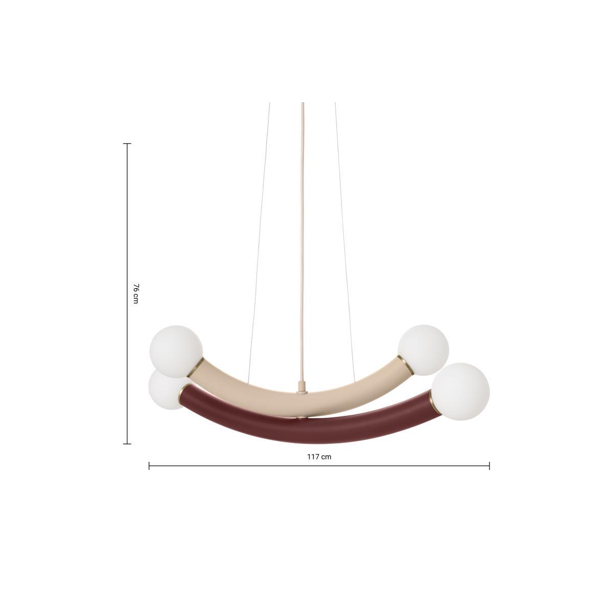 Naila Pendant Ceiling Light, Burgundy & Ivory – image 8