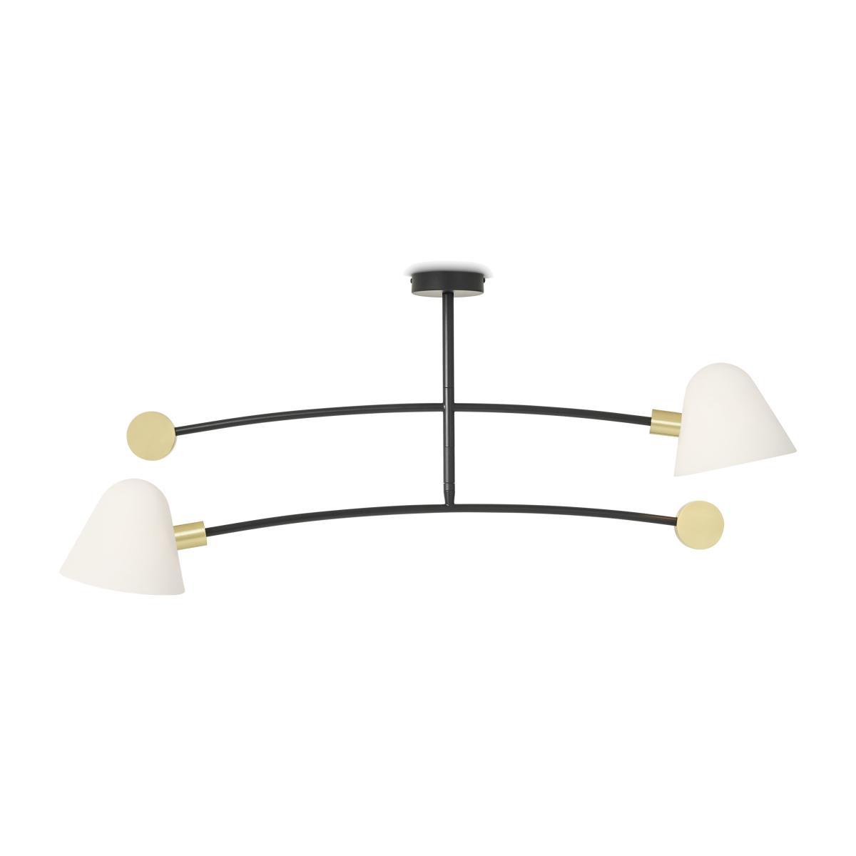 Calico Pendant Lamp, Black & Brass – image 1