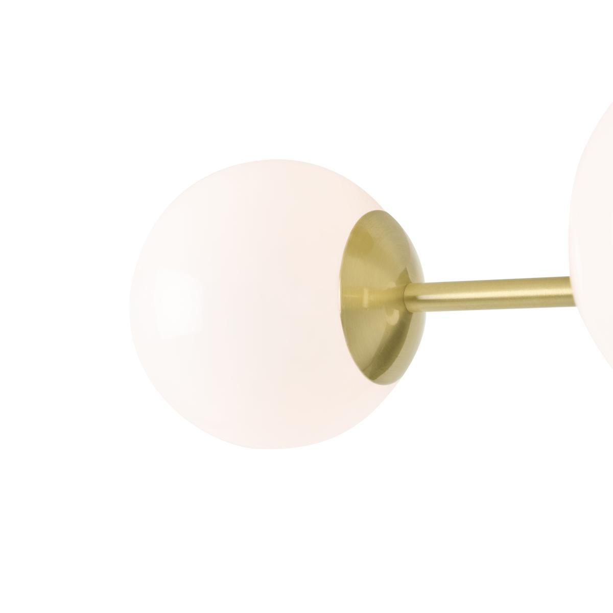 Globe Flush Pendant, Brushed Brass & Opal Glass – image 5