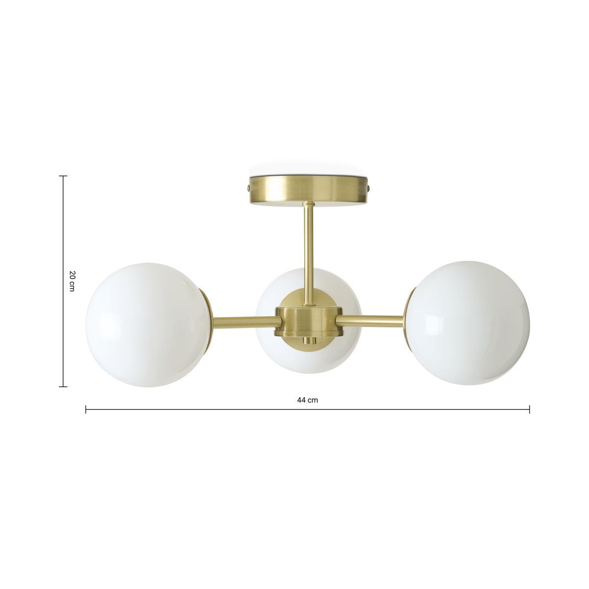 Globe Flush Pendant, Brushed Brass & Opal Glass – image 8