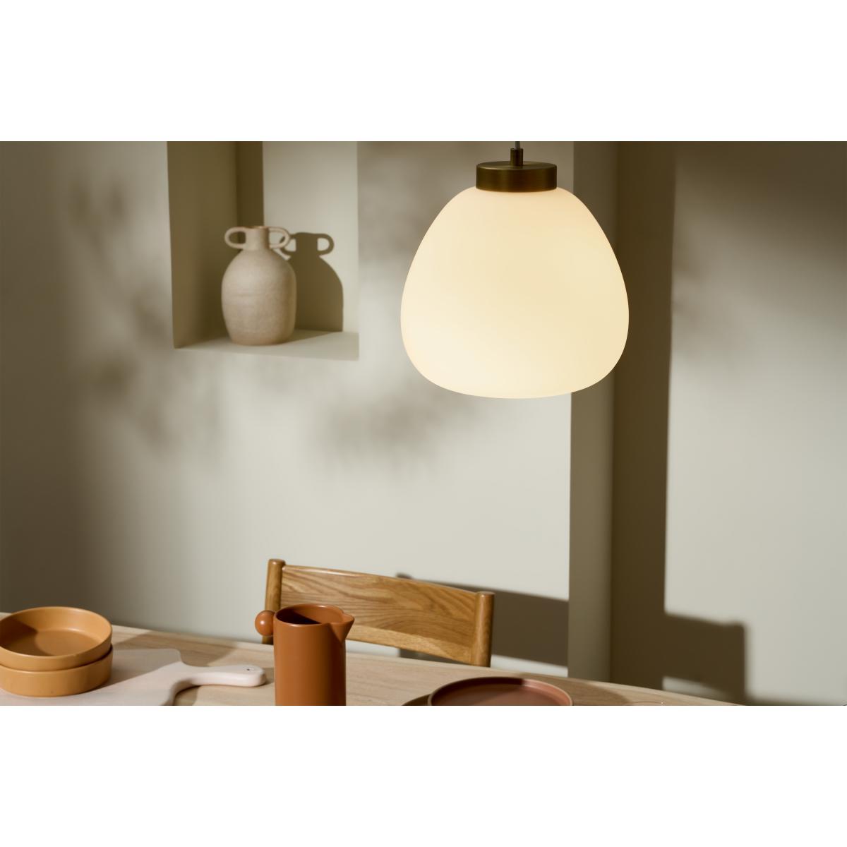 Fifi Glass Ceiling Light, Opal Glass & Brushed Brass – image 4