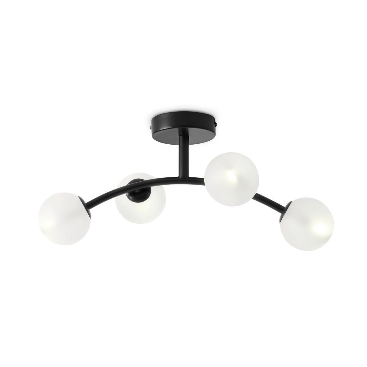 Fabia 4 Flush Light, Black & Frosted Glass – image 2