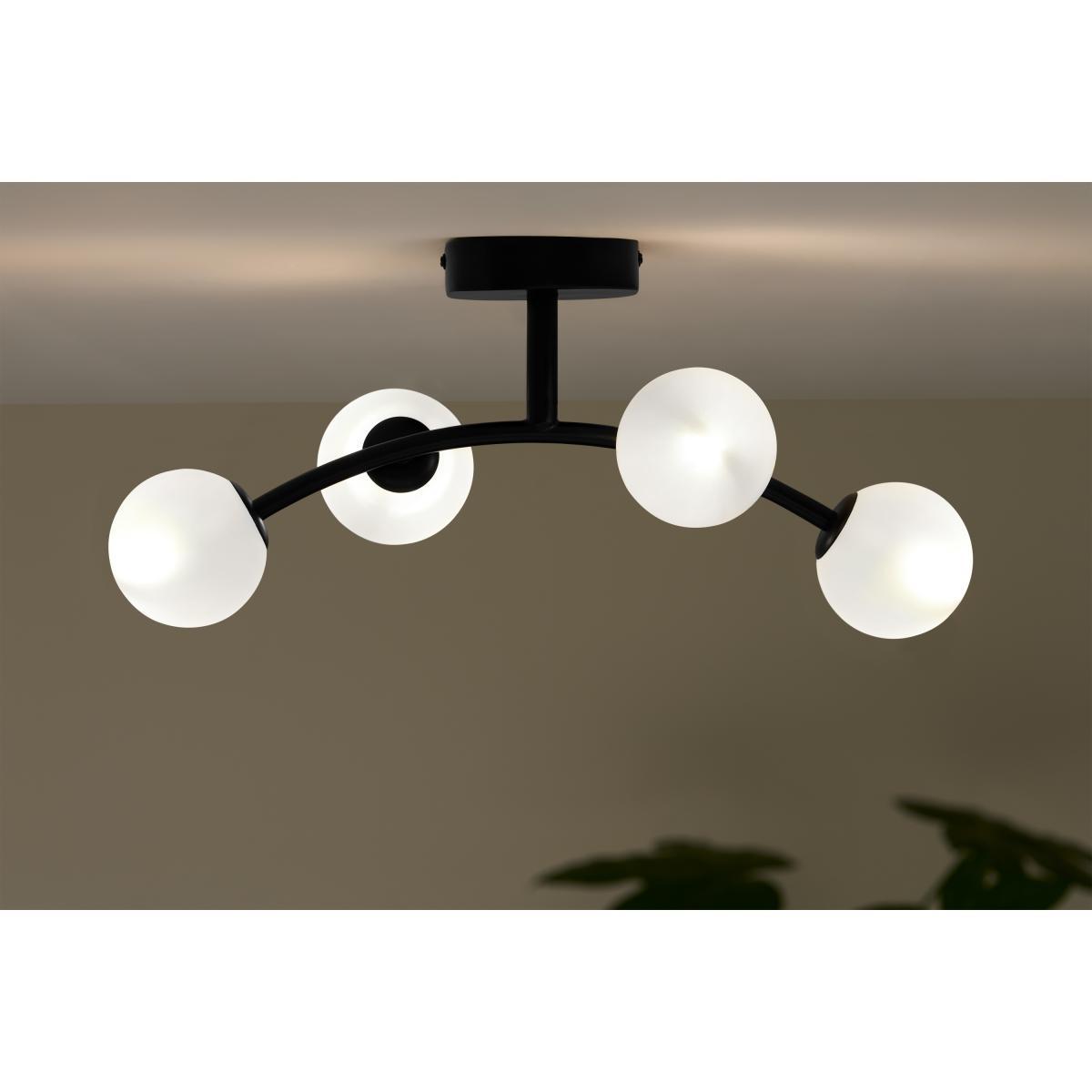 Fabia 4 Flush Light, Black & Frosted Glass – image 3