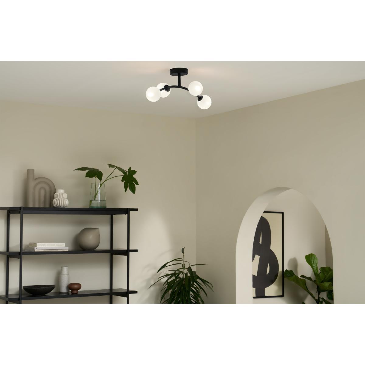 Fabia 4 Flush Light, Black & Frosted Glass – image 4