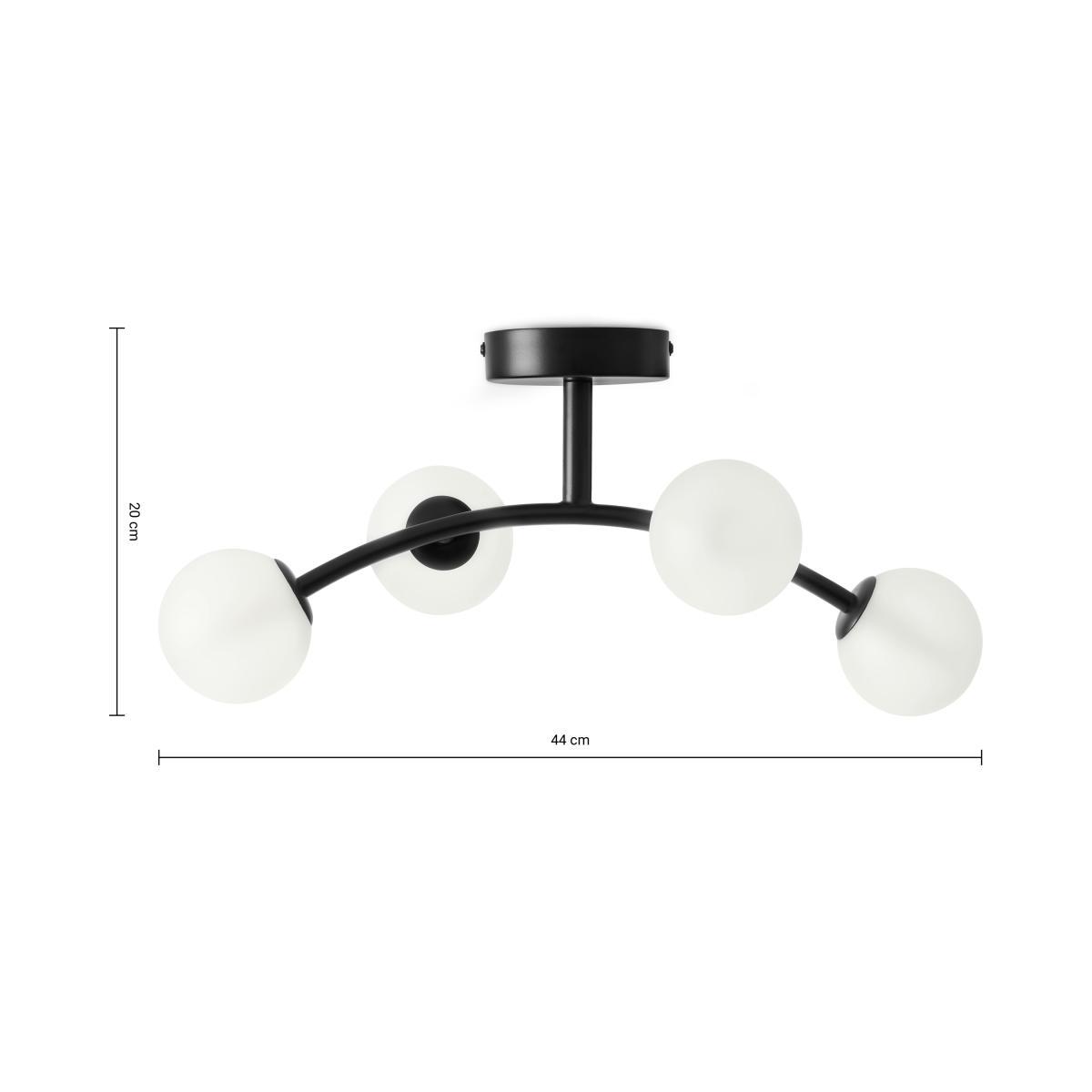 Fabia 4 Flush Light, Black & Frosted Glass – image 8
