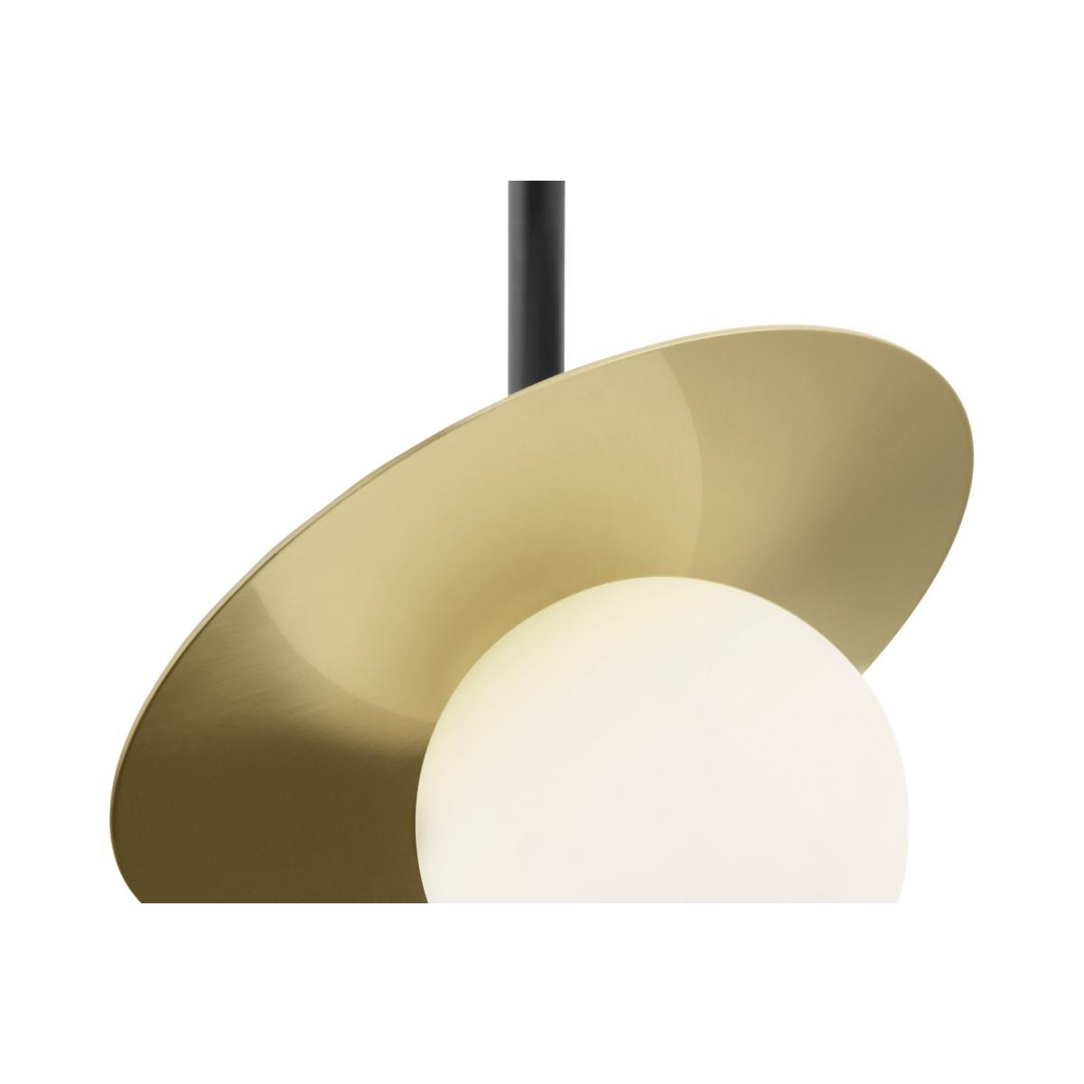 Amira Disc Pendant Lamp, Opal Glass & Brass – image 5