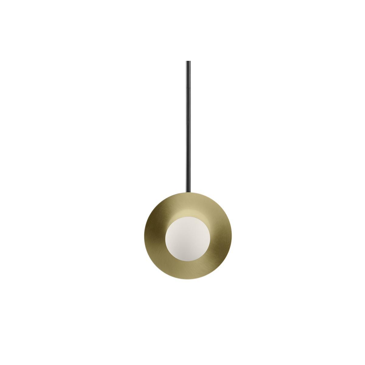 Amira Disc Pendant Lamp, Opal Glass & Brass – image 6