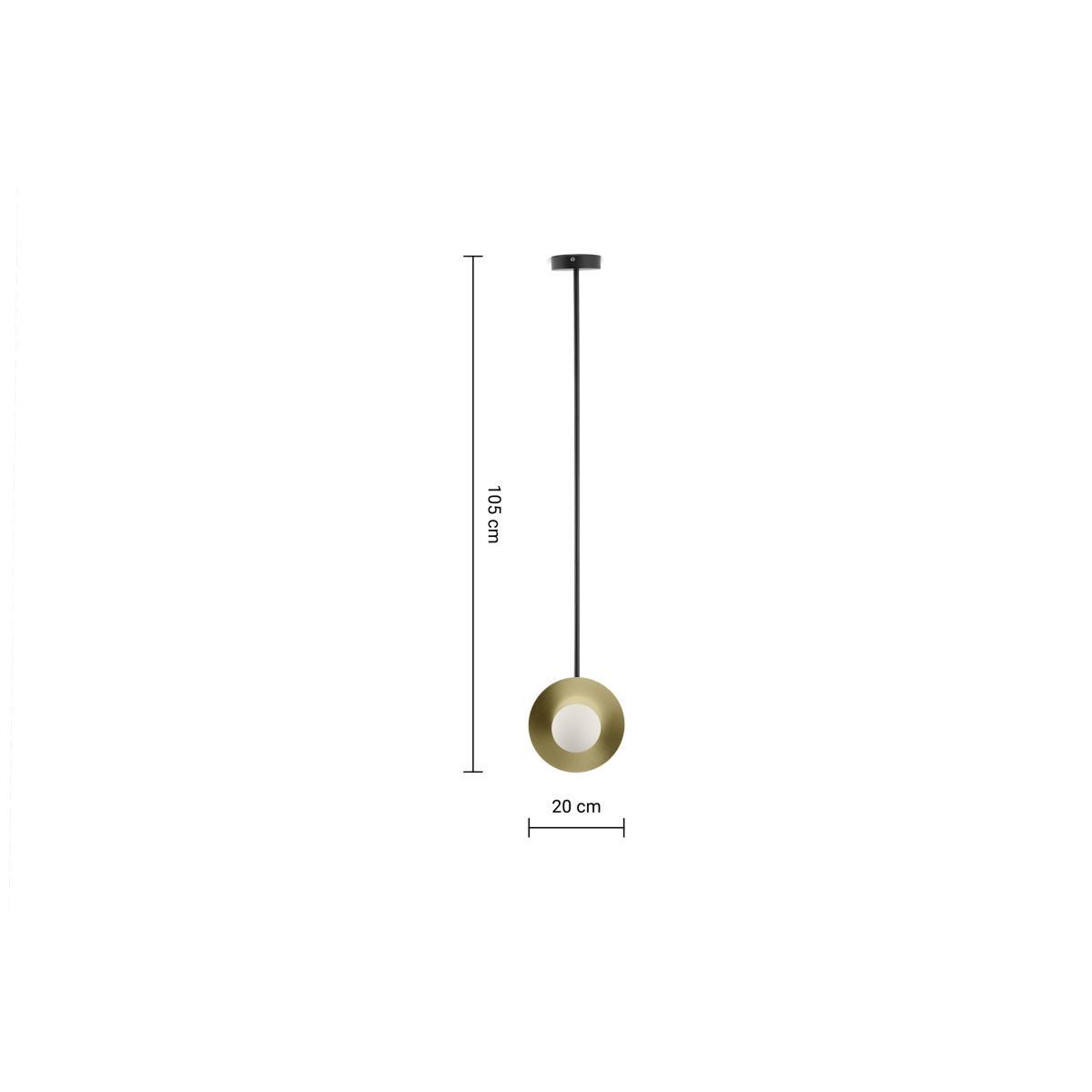 Amira Disc Pendant Lamp, Opal Glass & Brass – image 9