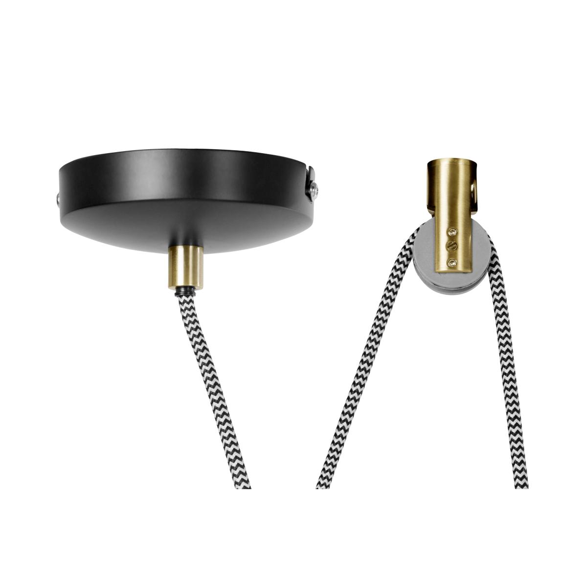 Ogilvy Rise and Fall Pendant, Matt Black and Antique Brass – image 3