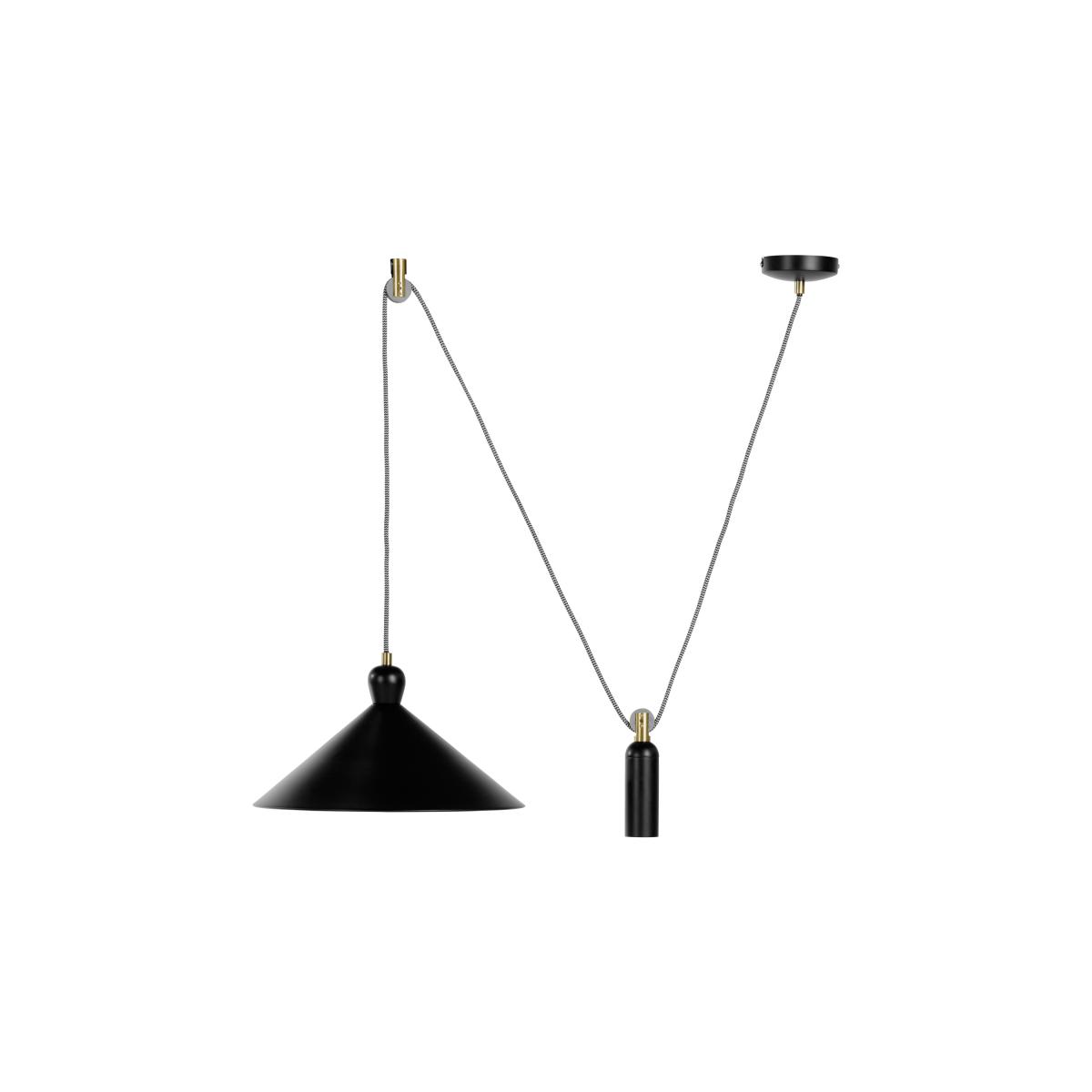Ogilvy Rise and Fall Pendant, Matt Black and Antique Brass – image 7