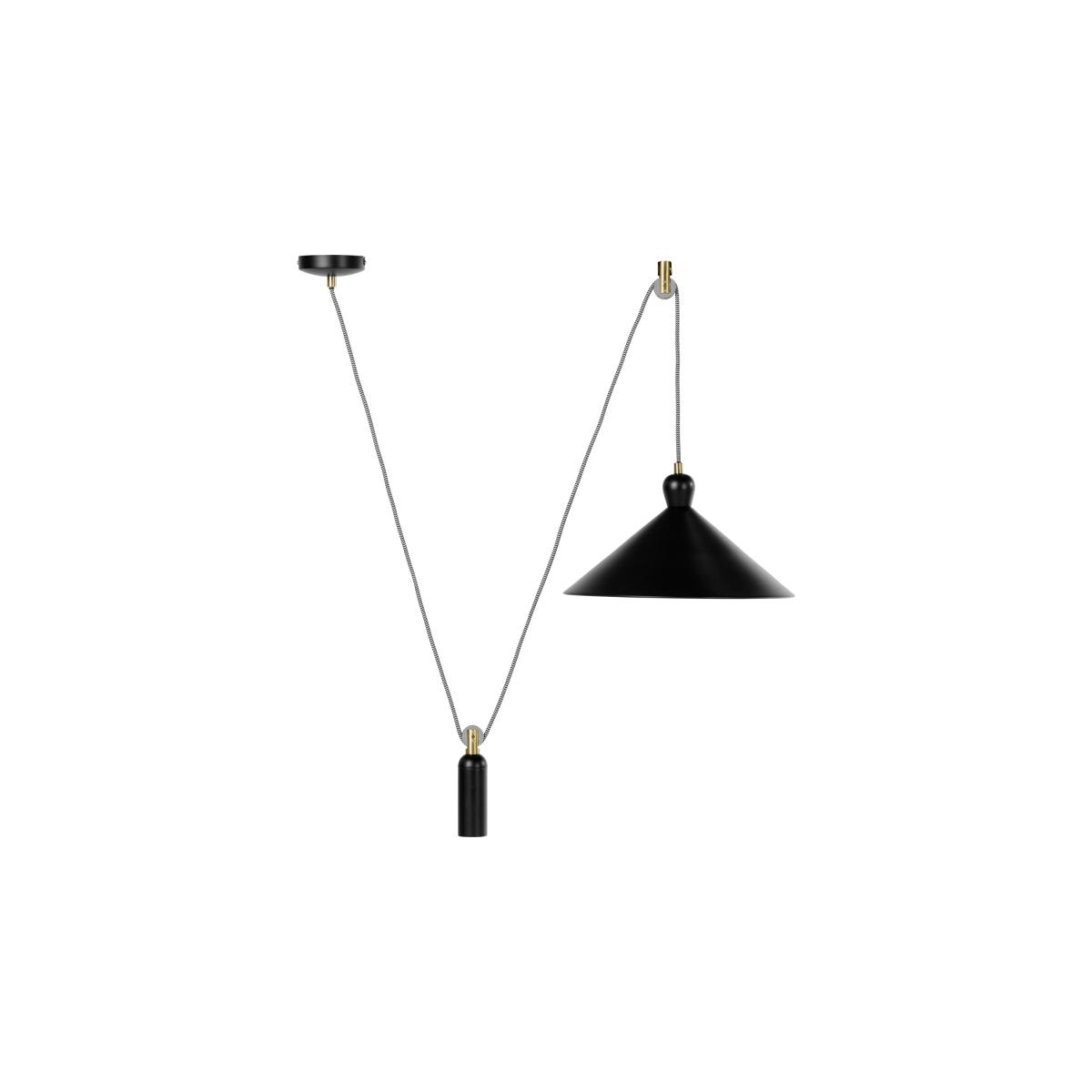 Ogilvy Rise and Fall Pendant, Matt Black and Antique Brass – image 8