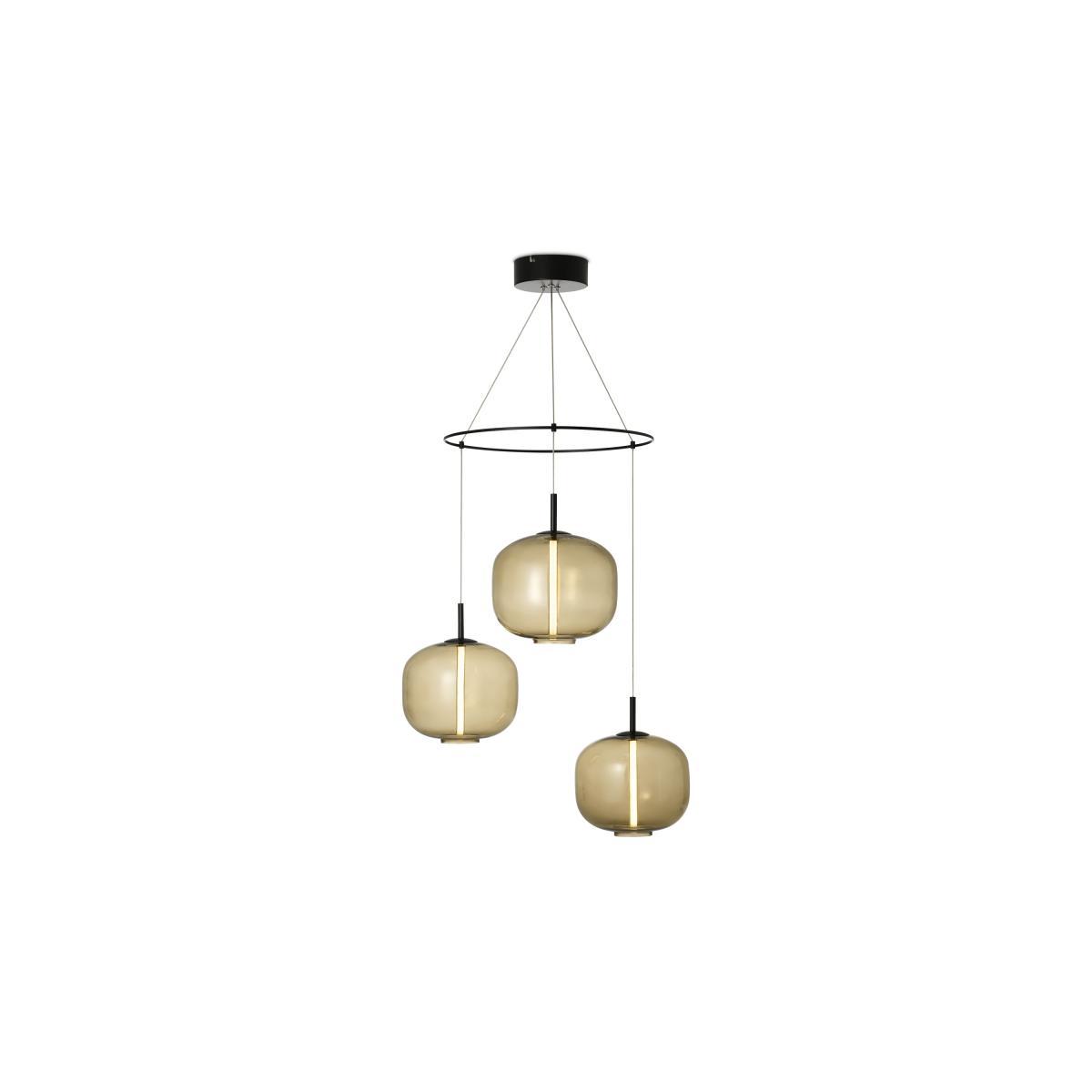 Olney Cluster Pendant Lamp, Champagne Glass & Matte Black Metal – image 2