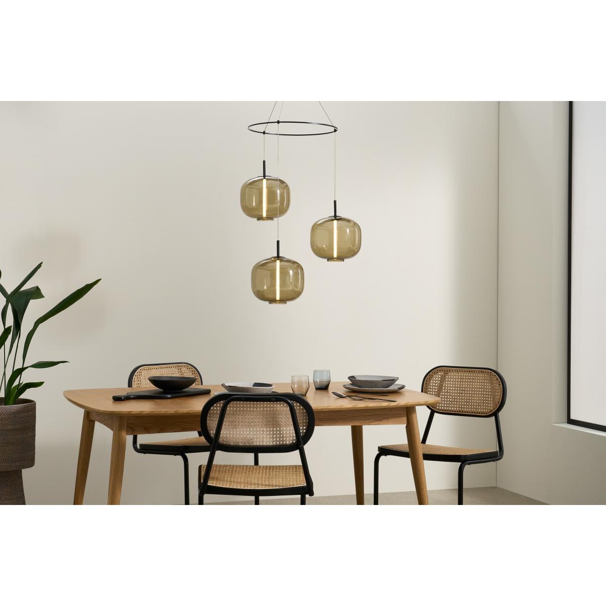 Olney Cluster Pendant Lamp, Champagne Glass & Matte Black Metal – image 3