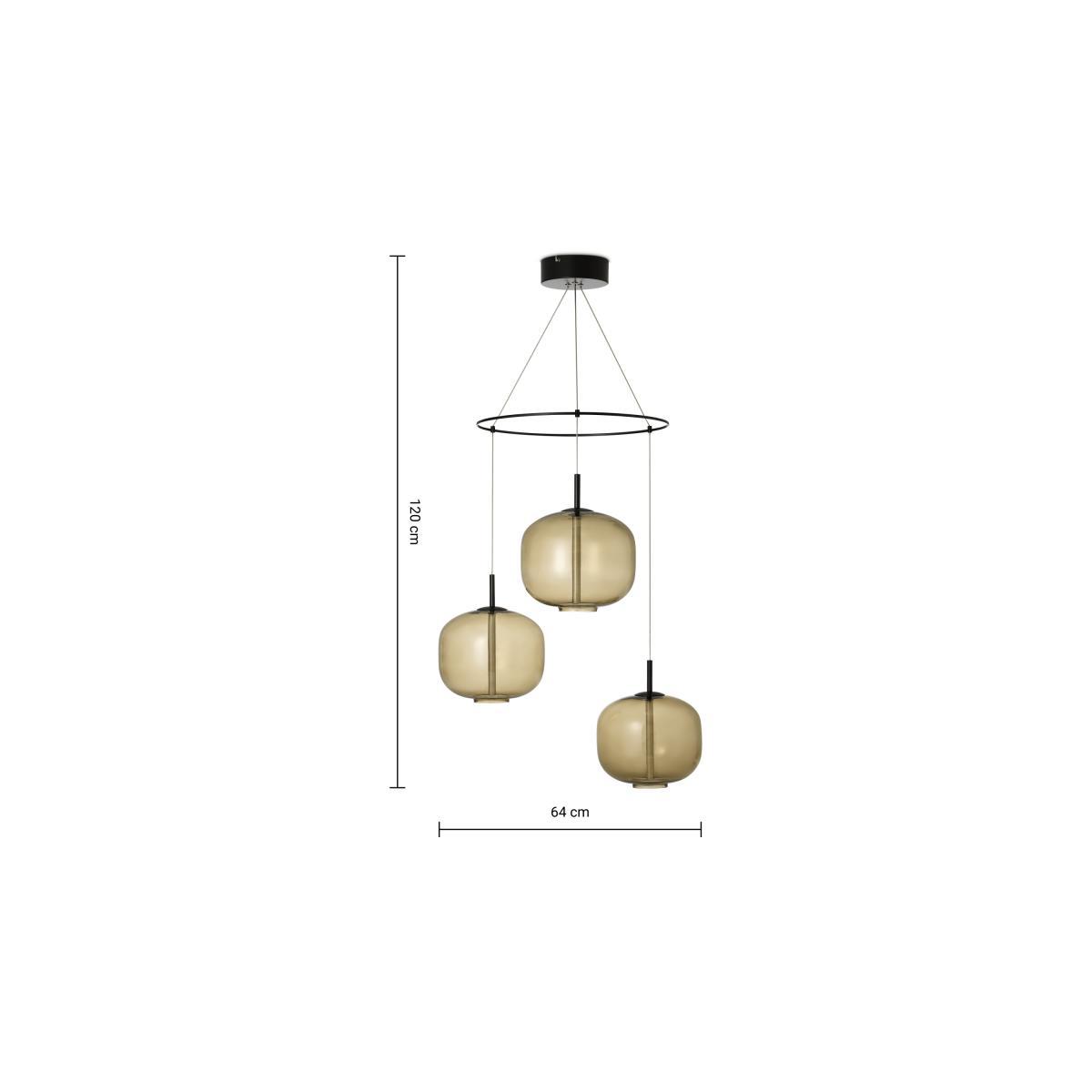 Olney Cluster Pendant Lamp, Champagne Glass & Matte Black Metal – image 8