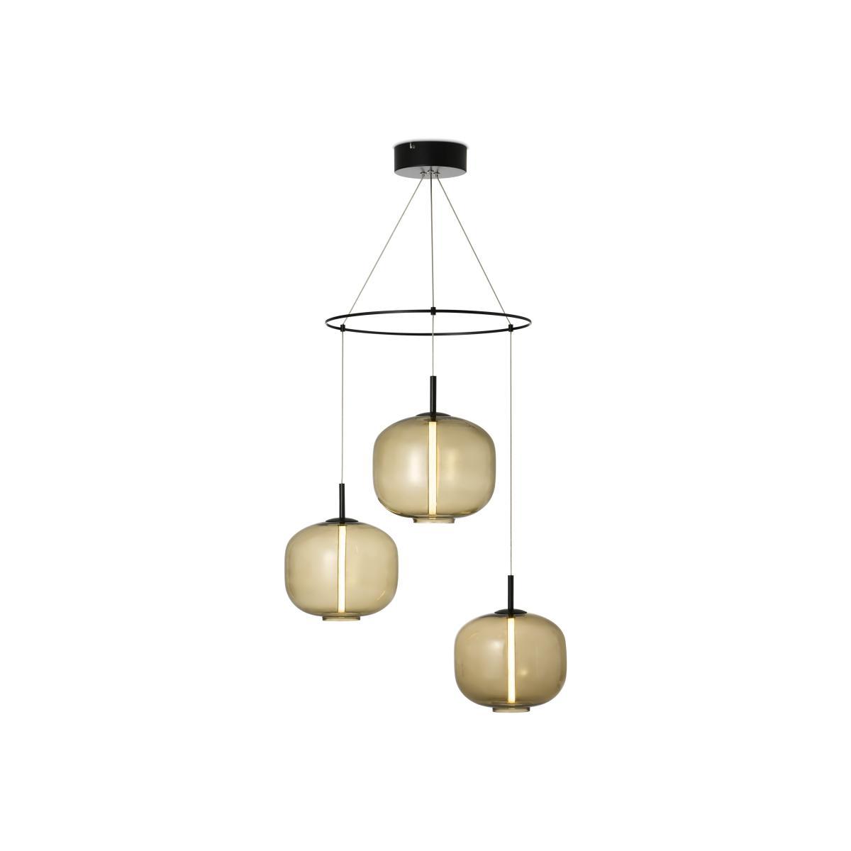 Olney Cluster Pendant Lamp, Champagne Glass & Matte Black Metal – image 1