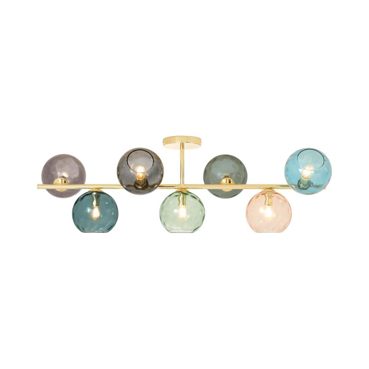 Ilaria Flush Light, Large, Multi Glass & Brass – image 2