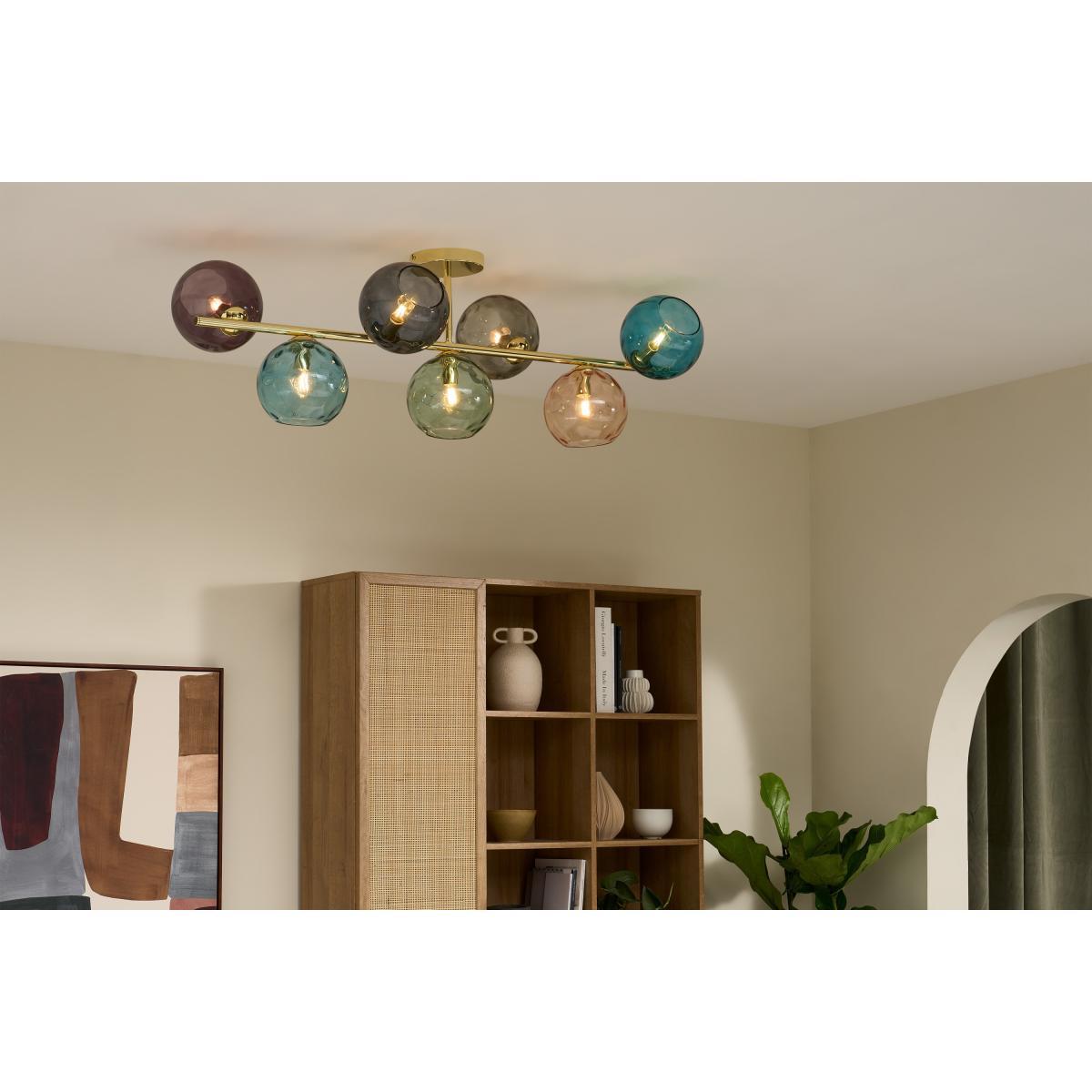 Ilaria Flush Light, Large, Multi Glass & Brass – image 3