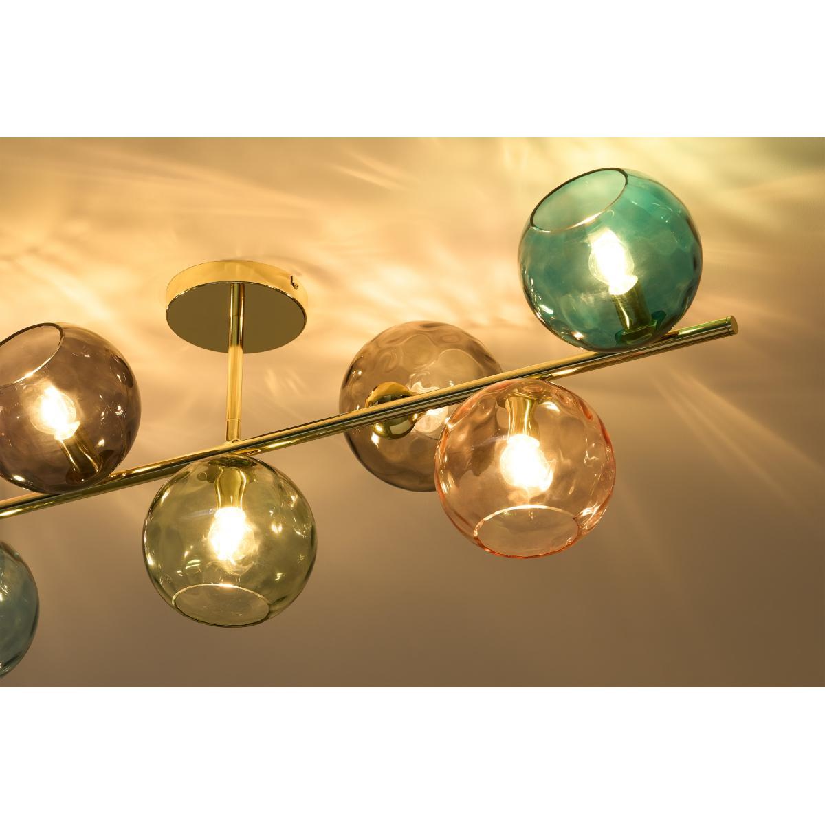 Ilaria Flush Light, Large, Multi Glass & Brass – image 4
