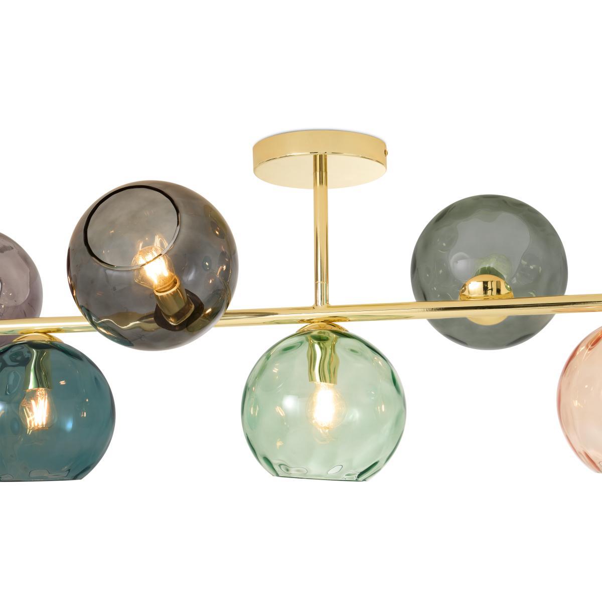 Ilaria Flush Light, Large, Multi Glass & Brass – image 5
