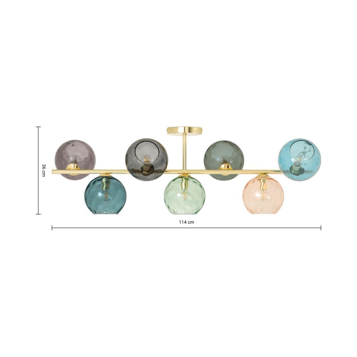 Ilaria Flush Light, Large, Multi Glass & Brass – image 8