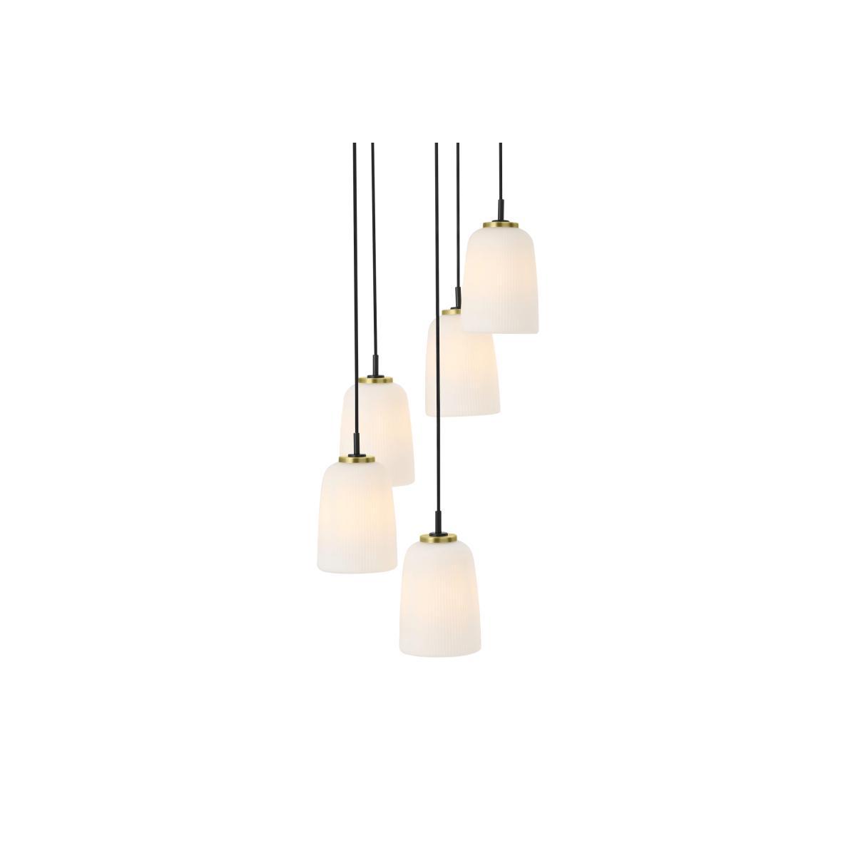 Ayala 5 Cluster Light, Black & Brass – image 2
