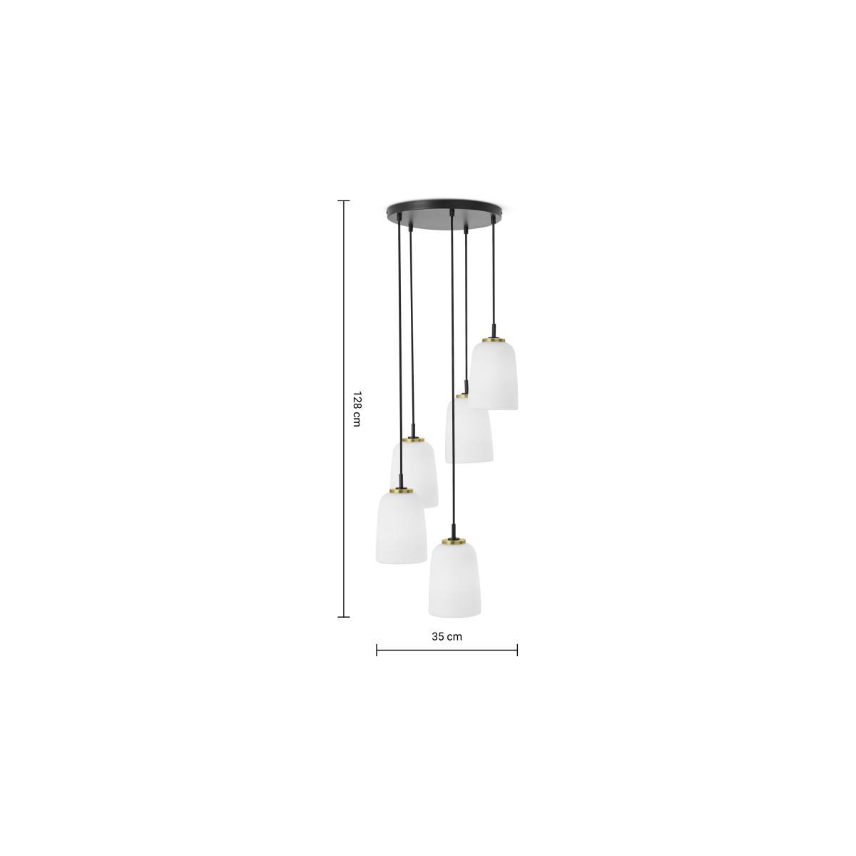 Ayala 5 Cluster Light, Black & Brass – image 8