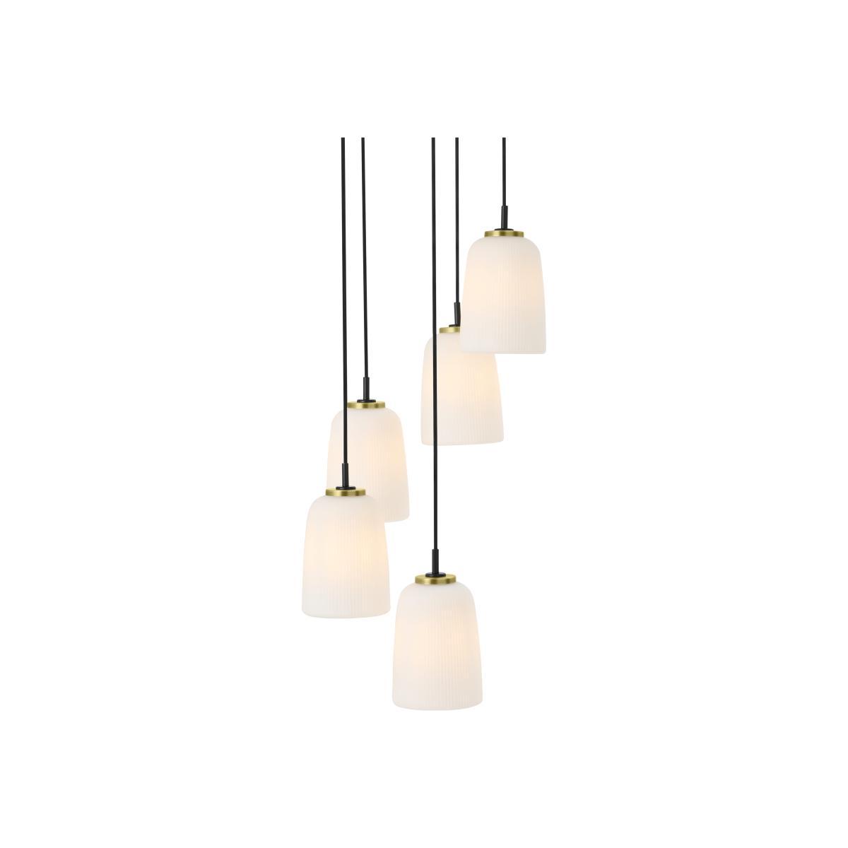 Ayala 5 Cluster Light, Black & Brass – image 1